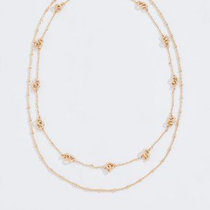 Madewell Knotted Layered Necklace (Vintage Gold)